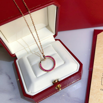[Mystic]JUSTE NECKLACE GOLD RED DIAMONDS