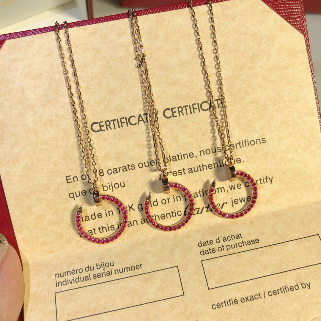 [Mystic]JUSTE NECKLACE GOLD RED DIAMONDS