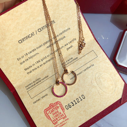 [Mystic]JUSTE NECKLACE GOLD RED DIAMONDS
