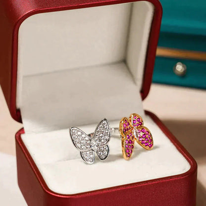 [Mystic]TWIN BUTTERFLY DIAMOND RING