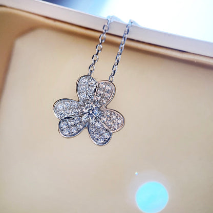 [Mystic]CLOVER DIAMOND NECKLACE SILVER