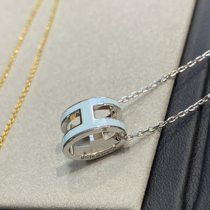 [Mystic]POP H LIGHT BLUE NECKLACE