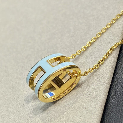 [Mystic]POP H LIGHT BLUE NECKLACE