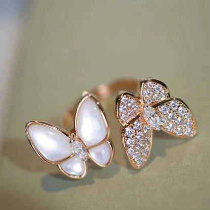 [Mystic]TWIN BUTTERFLY DIAMOND MOP RING
