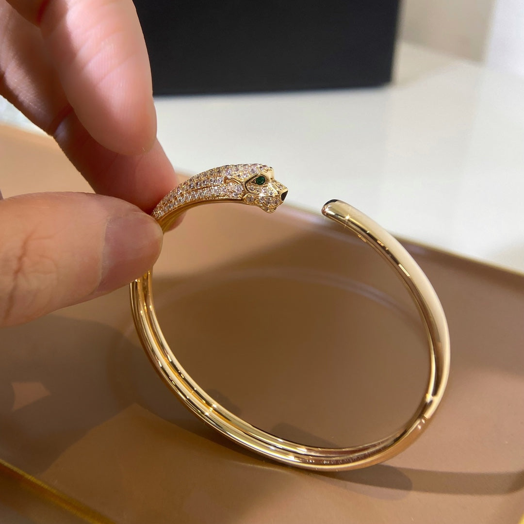[Mystic]PANTHERE GOLD DIAMOND OPEN BRACELET