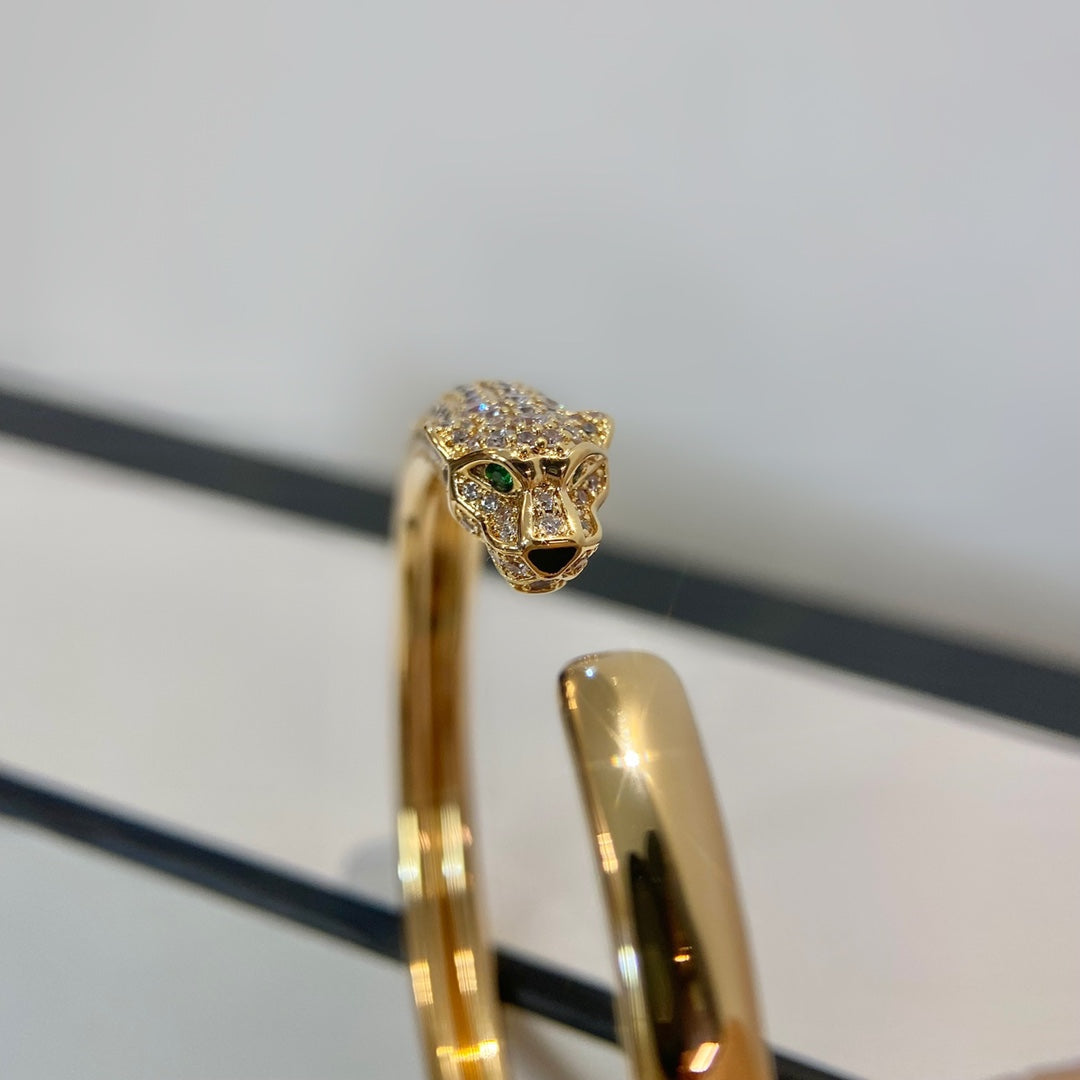 [Mystic]PANTHERE GOLD DIAMOND OPEN BRACELET