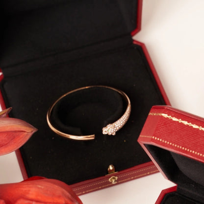 [Mystic]PANTHERE ROSE GOLD DIAMOND OPEN BRACELET