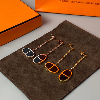 [Mystic]CHAINE VERSO BLACK CERAMIC EARRINGS