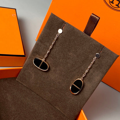[Mystic]CHAINE VERSO BLACK CERAMIC EARRINGS