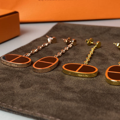 [Mystic]CHAINE VERSO BLACK CERAMIC EARRINGS