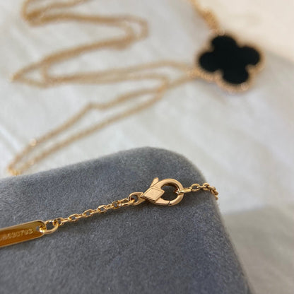 [Mystic]CLOVER 25MM NECKLACE GOLD ONYX