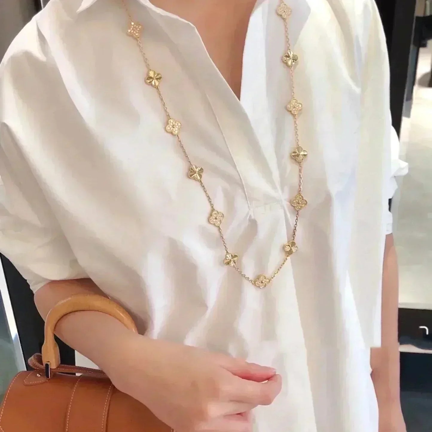 [Mystic]CLOVER 20 MOTIFS LASER DIAMOND NECKLACE