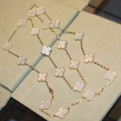 [Mystic]CLOVER 20 MOTIFS WHITE MOP NECKLACE