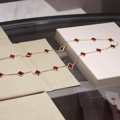 [Mystic]CLOVER 20 MOTIFS CARNELIAN NECKLACE