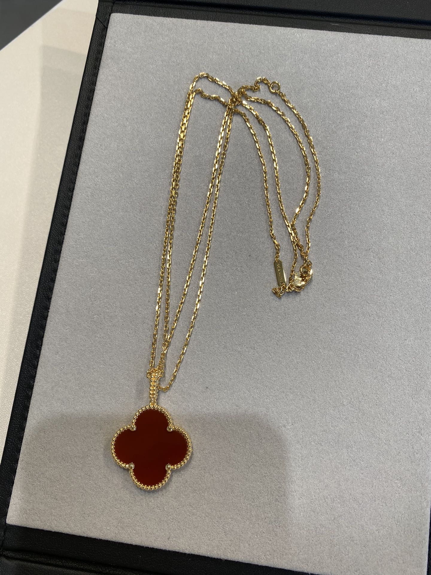 [Mystic]CLOVER 25MM NECKLACE GOLD CARNELIAN