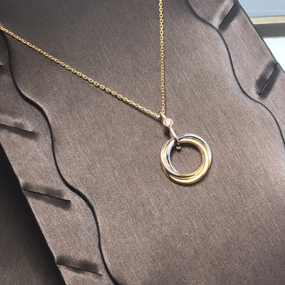 [Mystic]TRINITY SILVER GOLD PINK GOLD NECKLACE