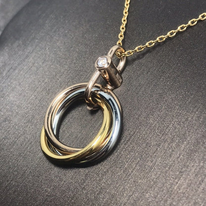 [Mystic]TRINITY SILVER GOLD PINK GOLD NECKLACE
