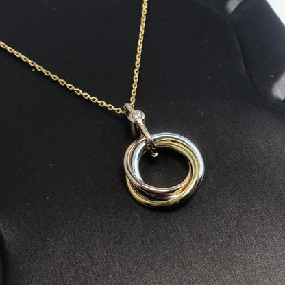 [Mystic]TRINITY SILVER GOLD PINK GOLD NECKLACE
