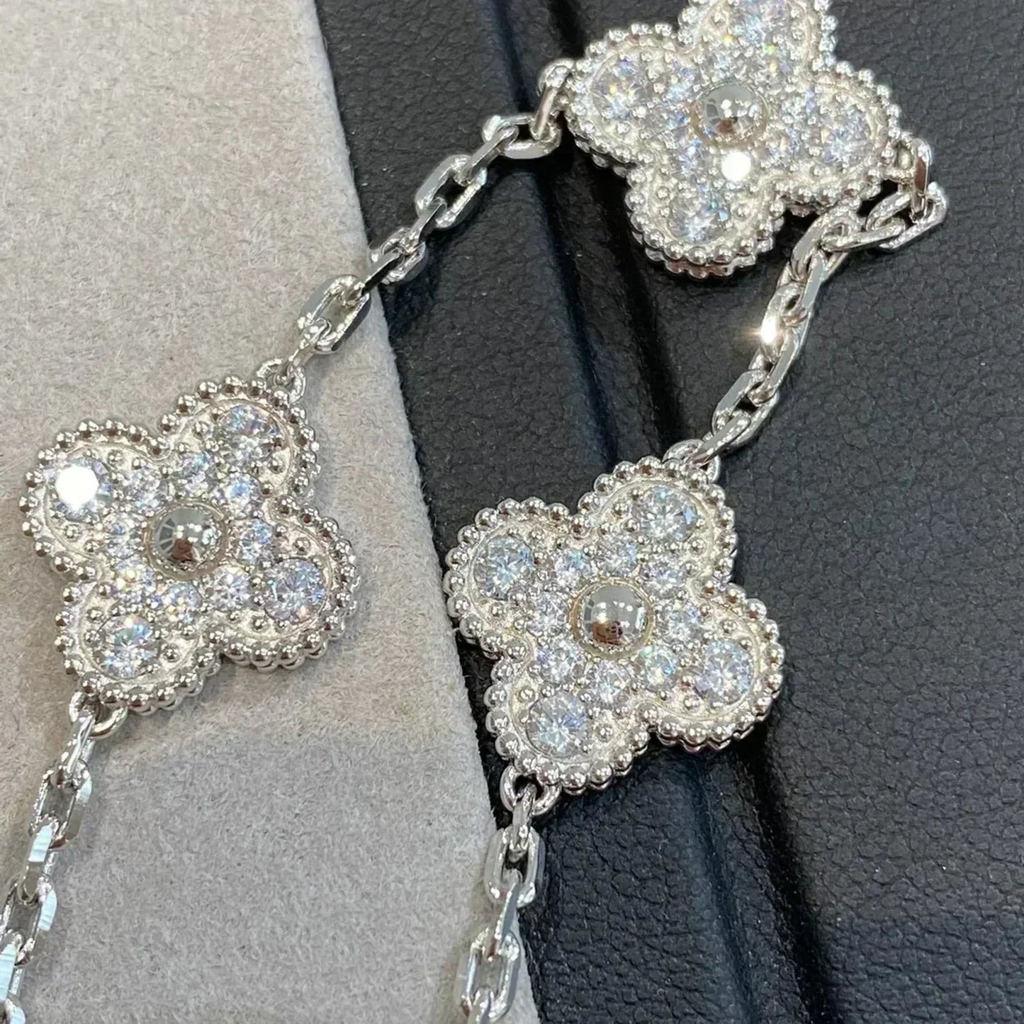 [Mystic Crown]CLOVER 5 MOTIFS  DIAMOND BRACELET SILVER