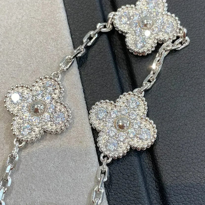 [Mystic]CLOVER 5 MOTIFS  DIAMOND BRACELET SILVER