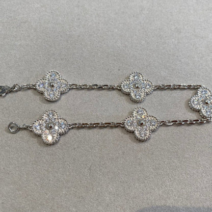 [Mystic]CLOVER 5 MOTIFS  DIAMOND BRACELET SILVER
