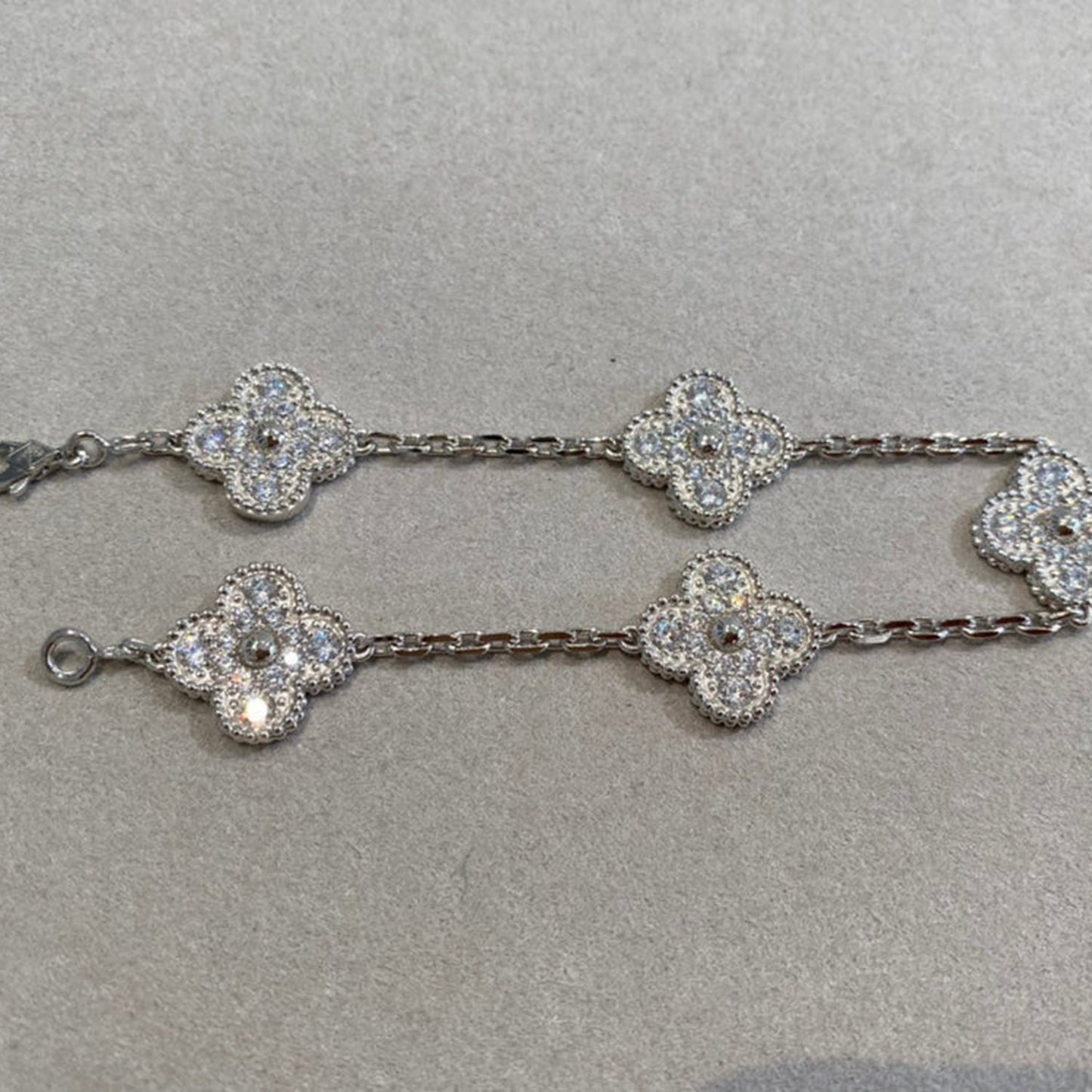 [Mystic Crown]CLOVER 5 MOTIFS  DIAMOND BRACELET SILVER