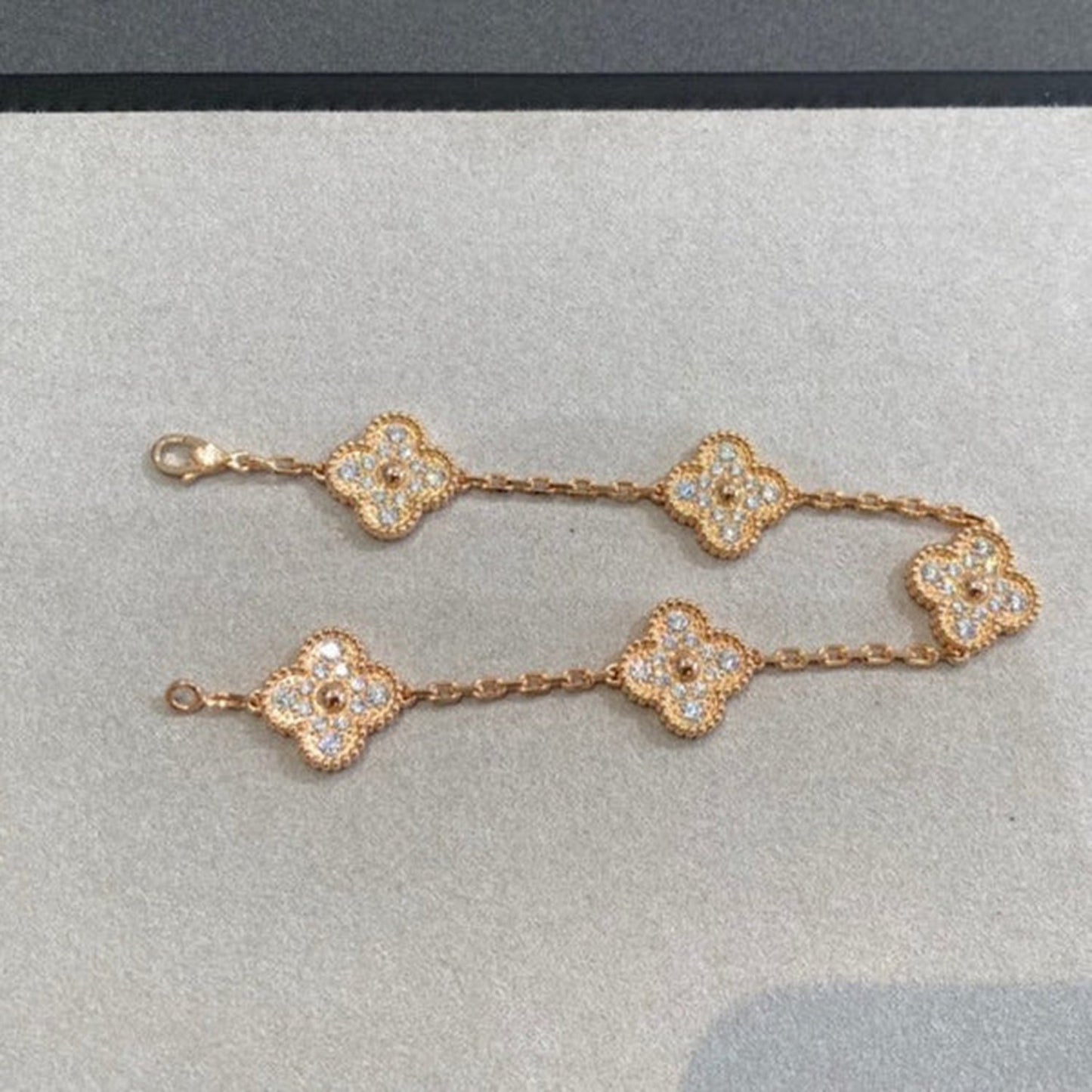 [Mystic]CLOVER 5 MOTIFS  FULL DIAMOND BRACELET