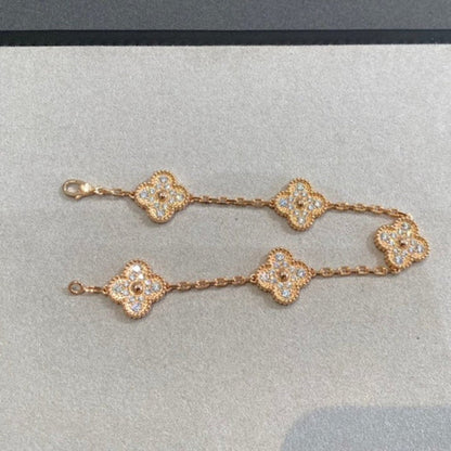 [Mystic]CLOVER 5 MOTIFS  FULL DIAMOND BRACELET