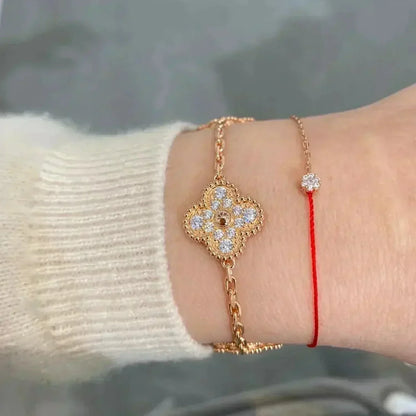 [Mystic]CLOVER 5 MOTIFS  FULL DIAMOND BRACELET