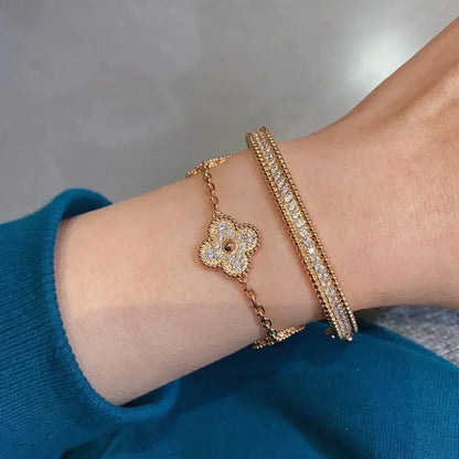 [Mystic]CLOVER 5 MOTIFS  FULL DIAMOND BRACELET