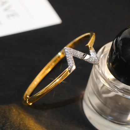 [Mystic]VOLTE UPSITE DOWN GOLD DIAMOND BRACELET