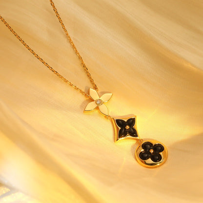 [Mystic Crown]STAR AND SUN ONYX PINK GOLD NECKLACE