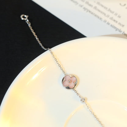 [Mystic Crown]SUN MOTIF PINK MOP SILVER BRACELET