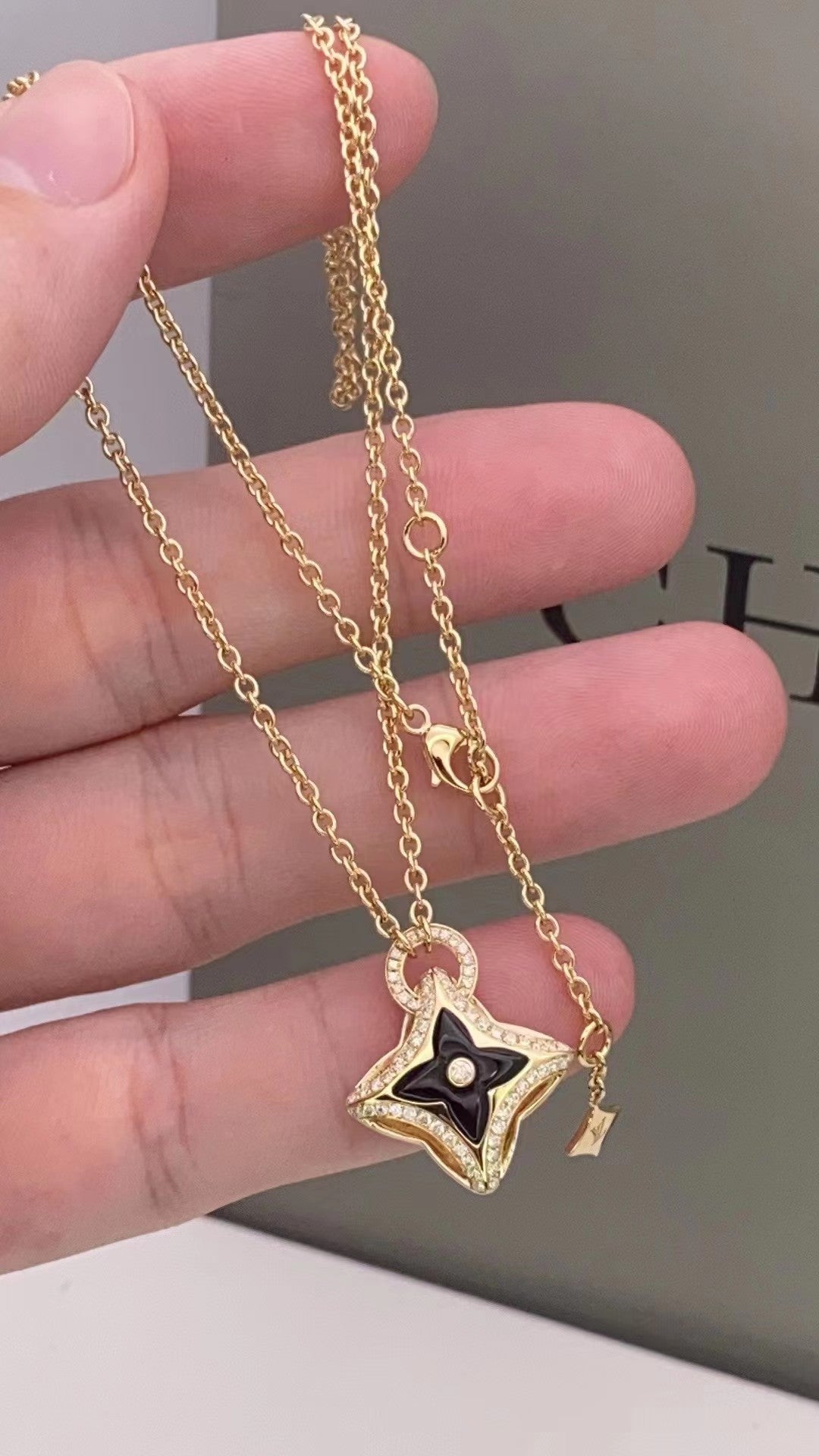 [Mystic]STAR PEDANT PINK GOLD DIAMOND NECKLACE