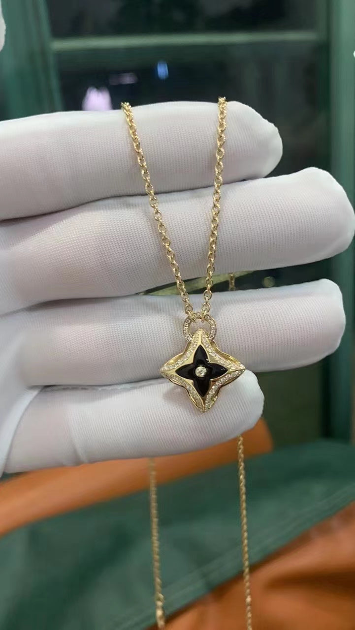 [Mystic]STAR PEDANT PINK GOLD DIAMOND NECKLACE