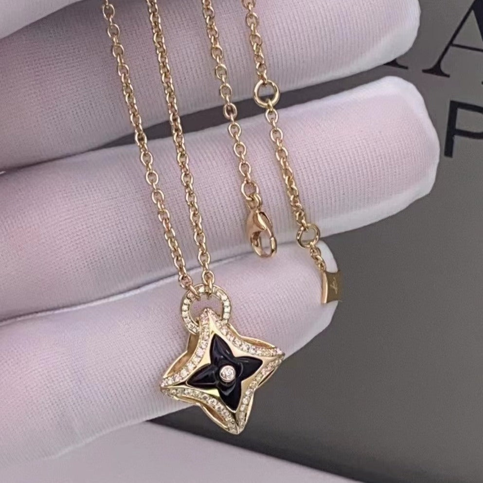 [Mystic]STAR PEDANT PINK GOLD DIAMOND NECKLACE