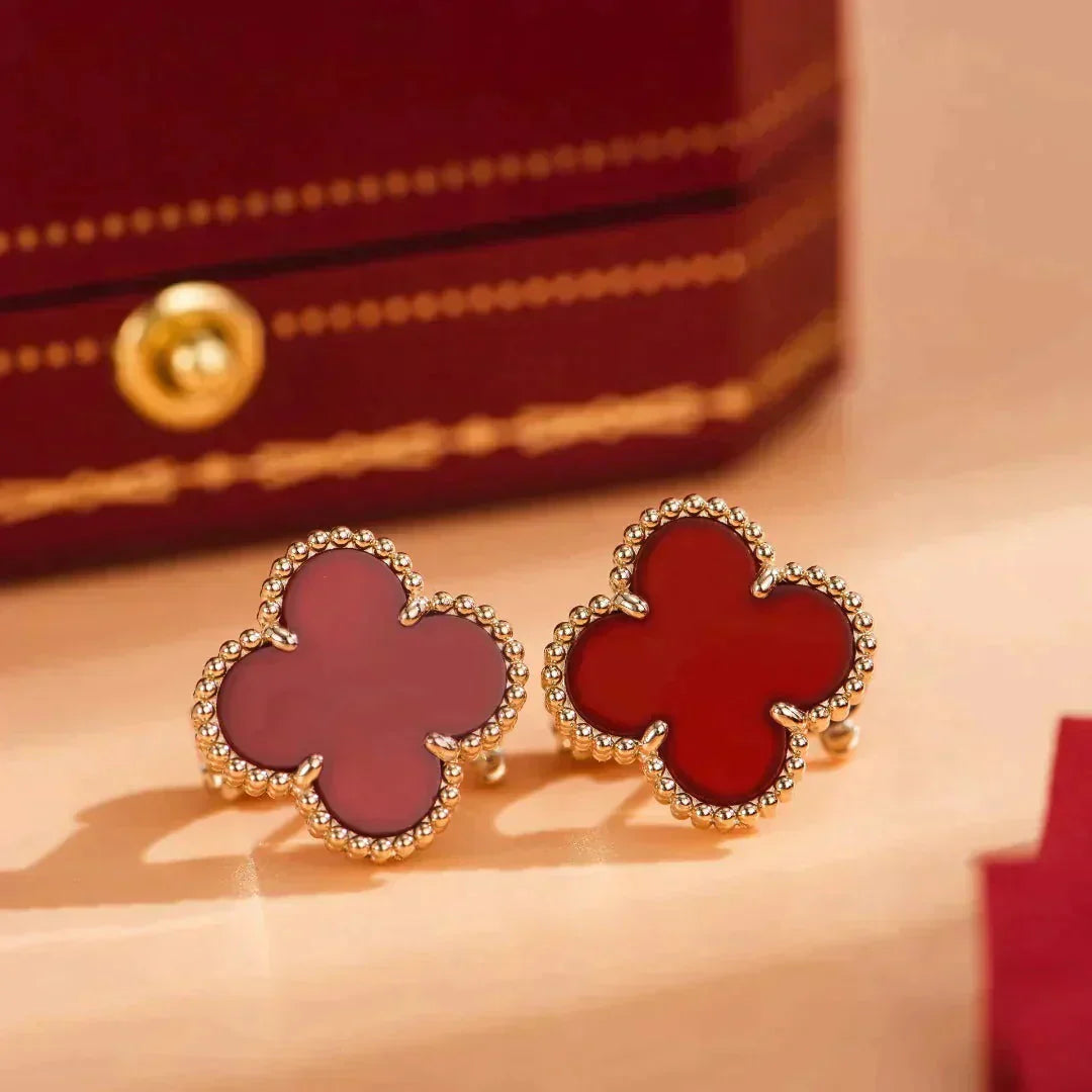 [Mystic]CLOVER MEDIUM 1 MOTIFS CARNELIAN  EARRINGS