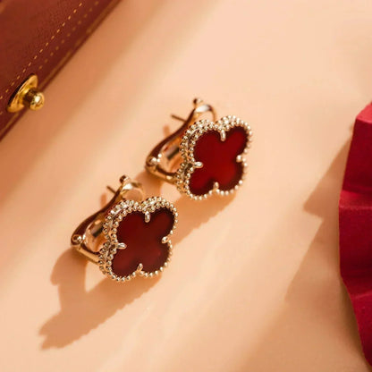 [Mystic]CLOVER MEDIUM 1 MOTIFS CARNELIAN  EARRINGS