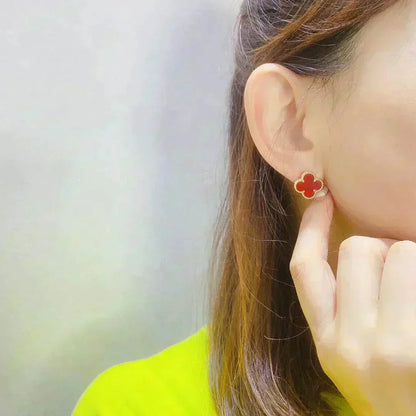 [Mystic]CLOVER MEDIUM 1 MOTIFS CARNELIAN  EARRINGS