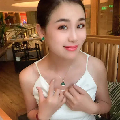 [Mystic]CLOVER MEDIUM 1 MOTIFS MALACHITE  EARRINGS