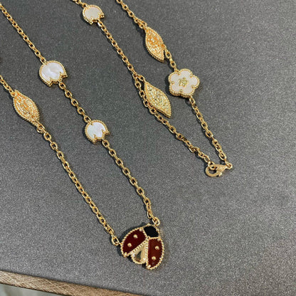 [Mystic]LUCKY SPRING 15 MOTIFS GOLD NECKLACE