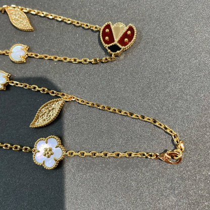 [Mystic]LUCKY SPRING 15 MOTIFS GOLD NECKLACE
