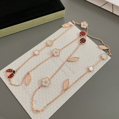 [Mystic]LUCKY SPRING 15 MOTIFS ROSE GOLD NECKLACE