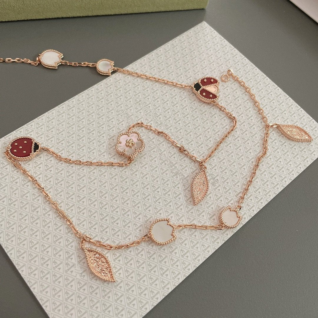 [Mystic Crown]LUCKY SPRING 15 MOTIFS ROSE GOLD NECKLACE