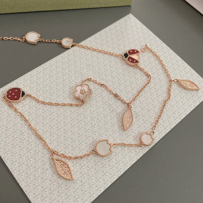 [Mystic Crown]LUCKY SPRING 15 MOTIFS ROSE GOLD NECKLACE