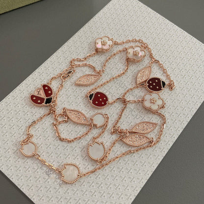 [Mystic]LUCKY SPRING 15 MOTIFS ROSE GOLD NECKLACE