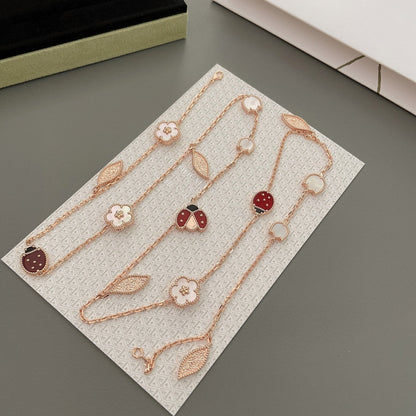 [Mystic]LUCKY SPRING 15 MOTIFS ROSE GOLD NECKLACE