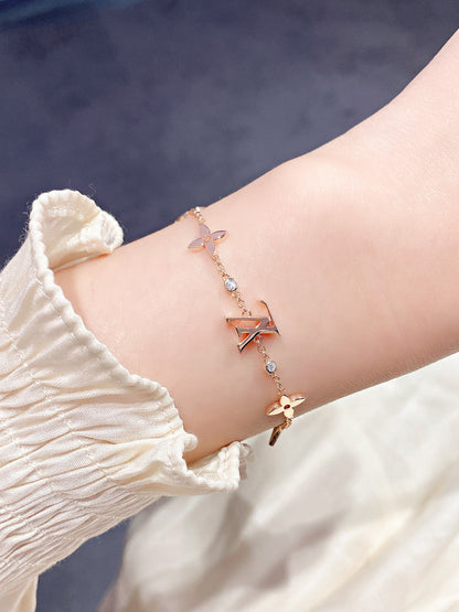 [Mystic]STAR AND SUN 7 MOTIFS GOLD BRACELET