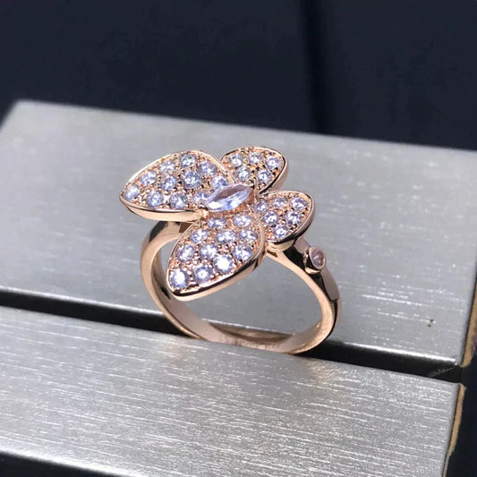 [Mystic]BUTTERFLY PINK GOLD DIAMOND RING
