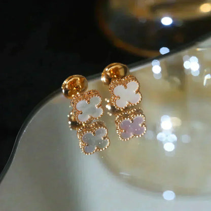 [Mystic]CLOVER MINI 9.5MM WHITE MOP EARRINGS